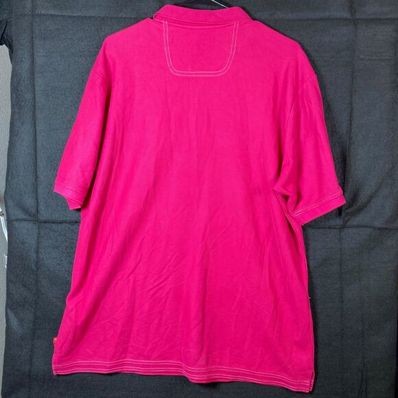 Tommy Bahama Mens Shirt Berry Pink Polo Short Sleeve Pima Cotton Large - Picture 10 of 12